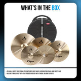 Zildjian A Series New Beat Hi Hats and Medium Thin Crash Cymbal Pack Bundle
