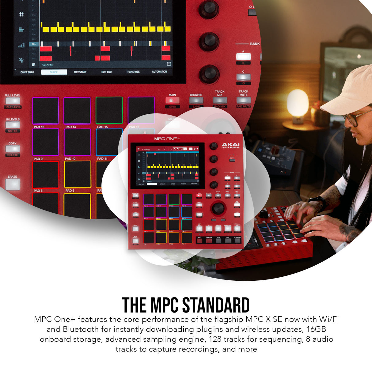 Akai Professional MPC One Plus Beat Maker and MIDI Controller Bundle
