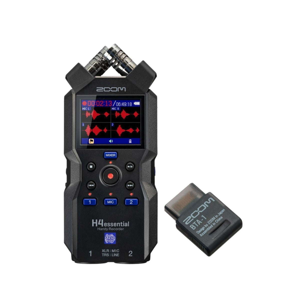 Zoom H4essential 4-Track Recorder Bundle with Zoom Bluetooth Adapter (2 Items)