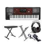 Korg PA700OR 61-Key Professional Arranger Keyboard Bench and Accessory Bundle