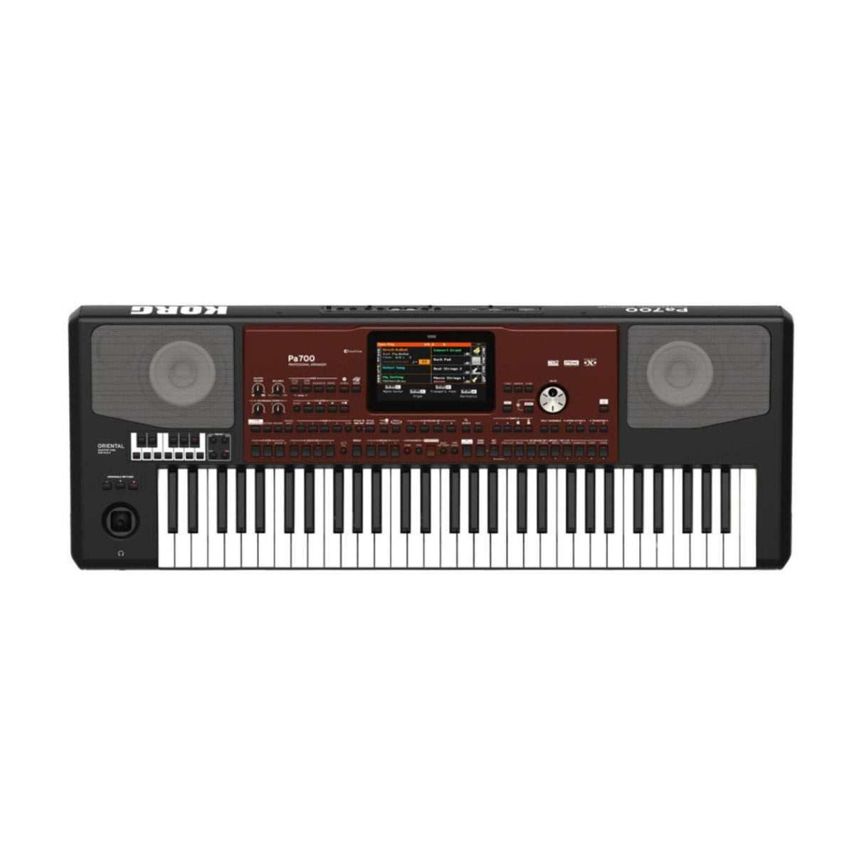 Korg PA700OR 61-Key Professional Arranger Keyboard Bench and Accessory Bundle