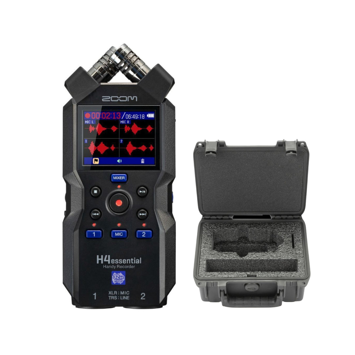 Zoom H4essential 4-Track Recorder with SKB iSeries Recorder Case (Open Box)