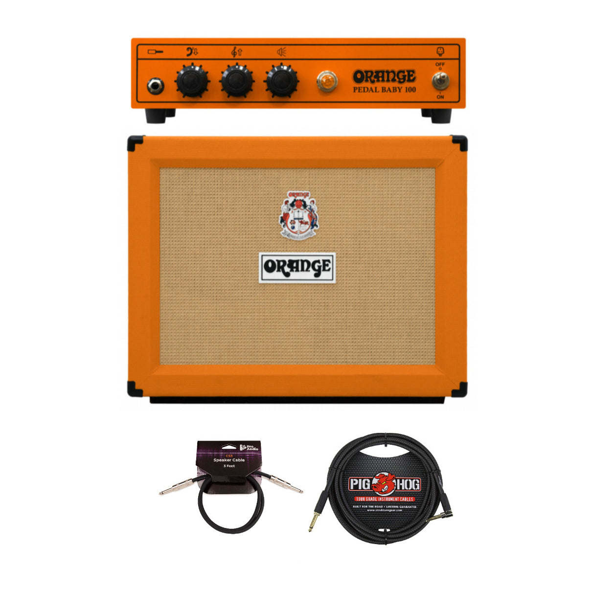 Orange Amps Pedal Baby 100 Guitar Amplifier with Open Back Cabinet and Cables