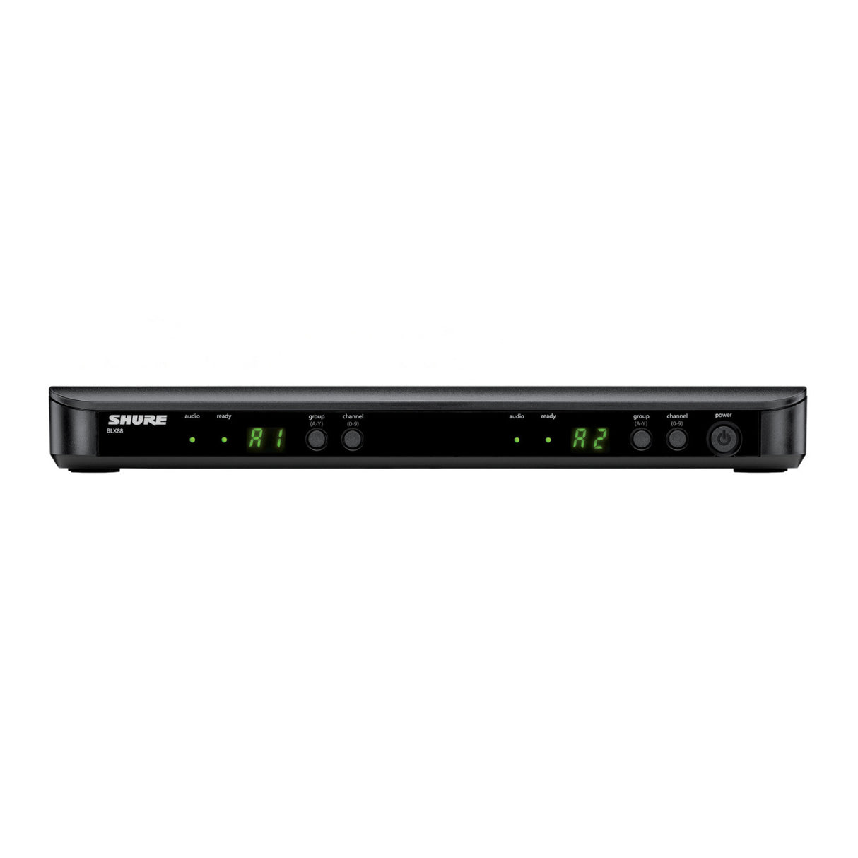 Shure BLX88 Dual Analog Black Wireless Receiver for BLX Wireless System - H11