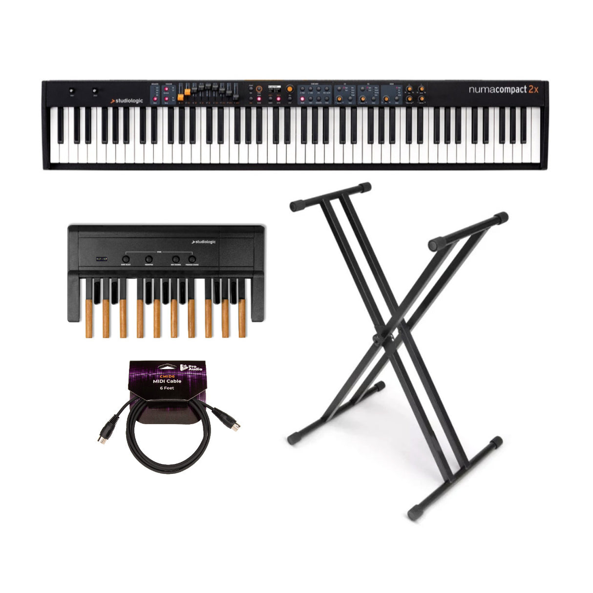 Studiologic Numa Compact 2x 88-Key Semi-Weighted Keyboard Bundle