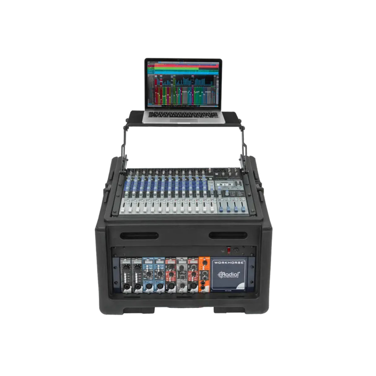 SKB Rolling 10U Top 4U Front Rear Rack Case with Wheels Locking Latches