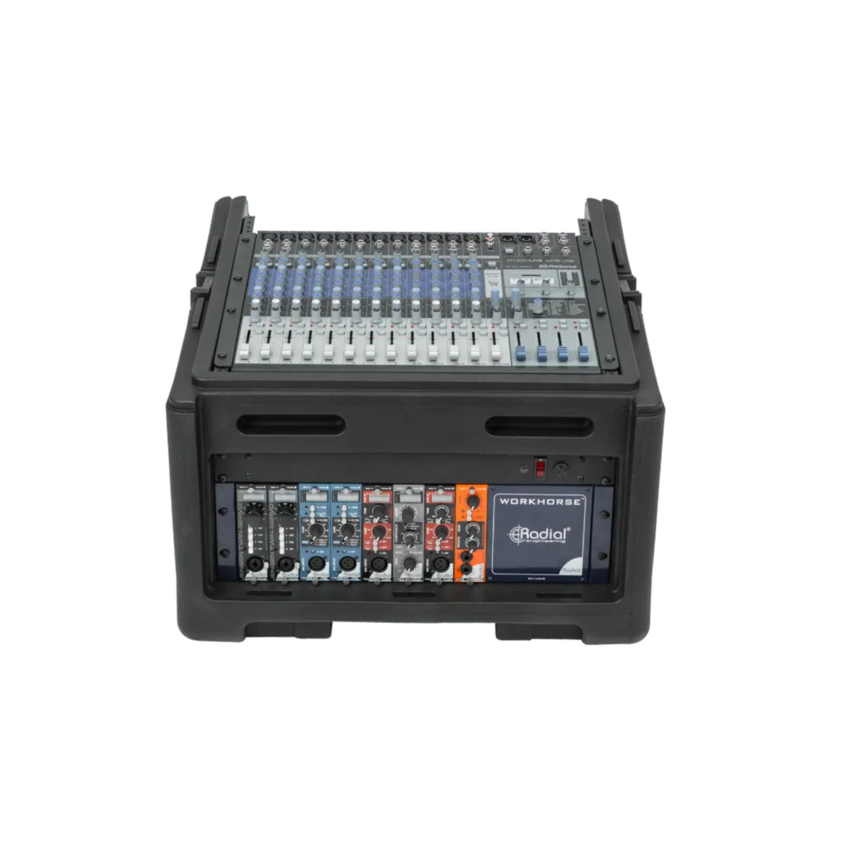SKB Rolling 10U Top 4U Front Rear Rack Case with Wheels Locking Latches