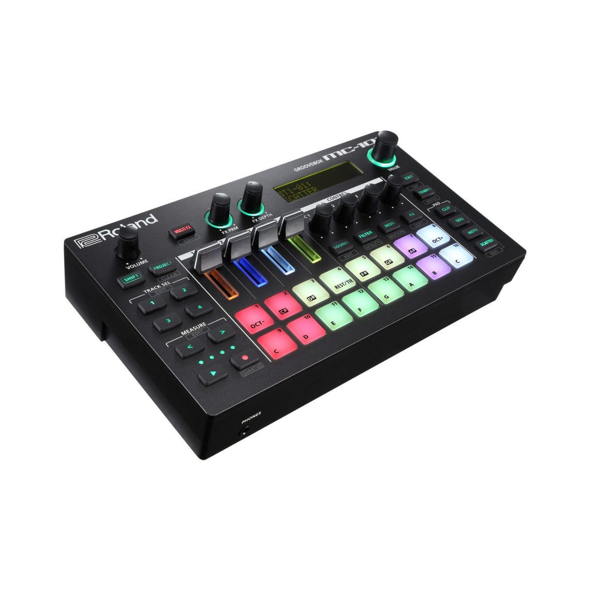 Roland MC-101 Compact Portable Four-Track with Decksaver Bundle (2 Items)