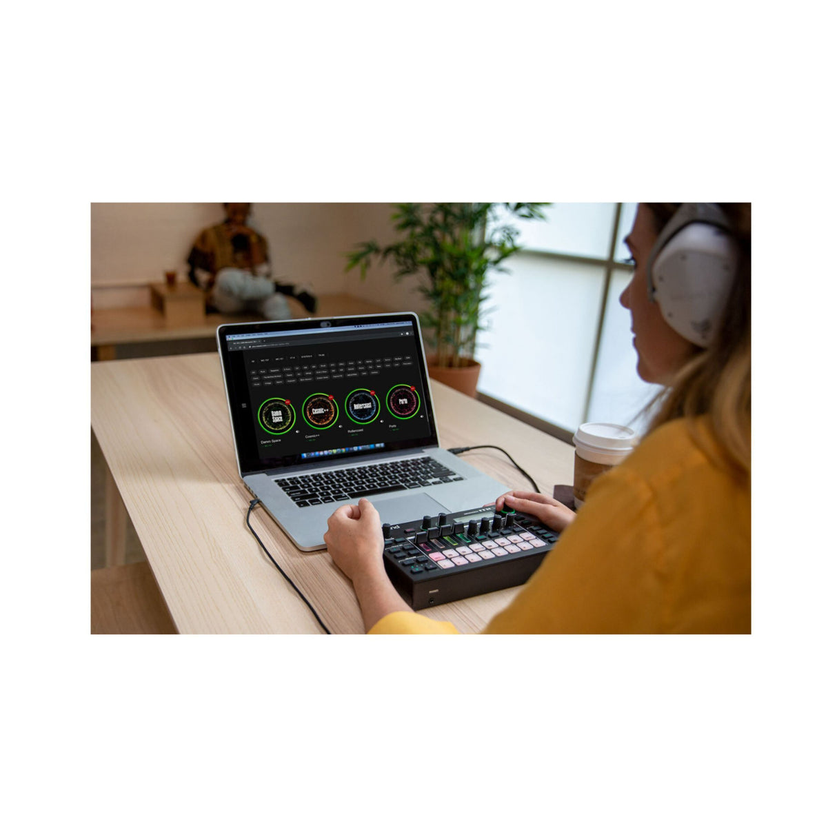 Roland MC-101 Compact Portable Four-Track with Decksaver Bundle (2 Items)