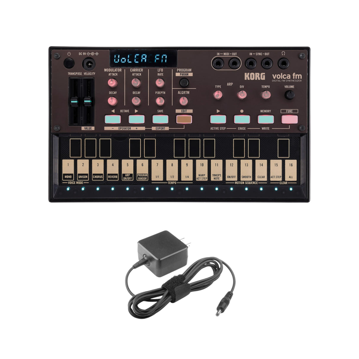 Korg Volca FM2 Digital FM Synthesizer Bundle with Power Supply (2 Items)