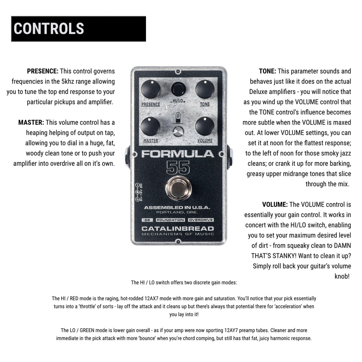 Catalinbread Formula No.55 Tweed Foundation Overdrive Pedal