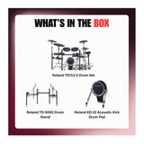 Roland TD713 V-Drum Set with V71 Module Digital Snare and 18-Inch Ride Bundle