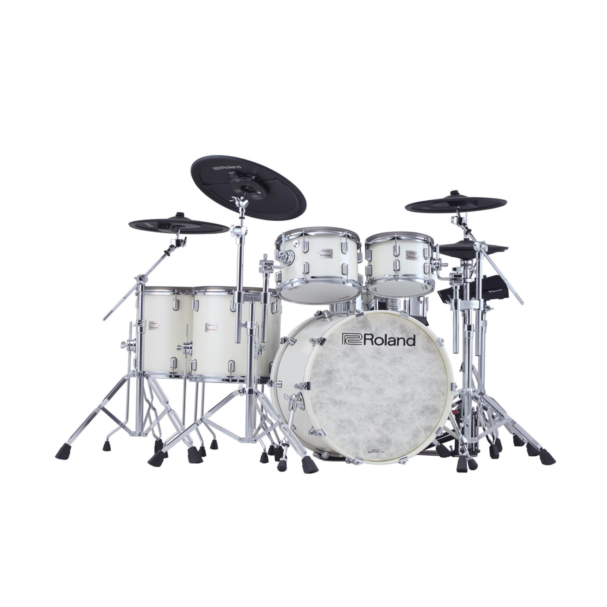 Roland VAD716 V-Drums Acoustic Kit with V71 Module Digital Snare (Pearl White)