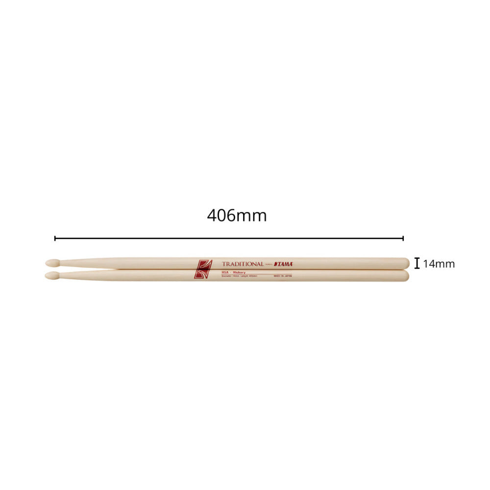 TAMA H5A Traditional Series American Hickory Drumsticks (Red, 10 pairs) (Open Box)