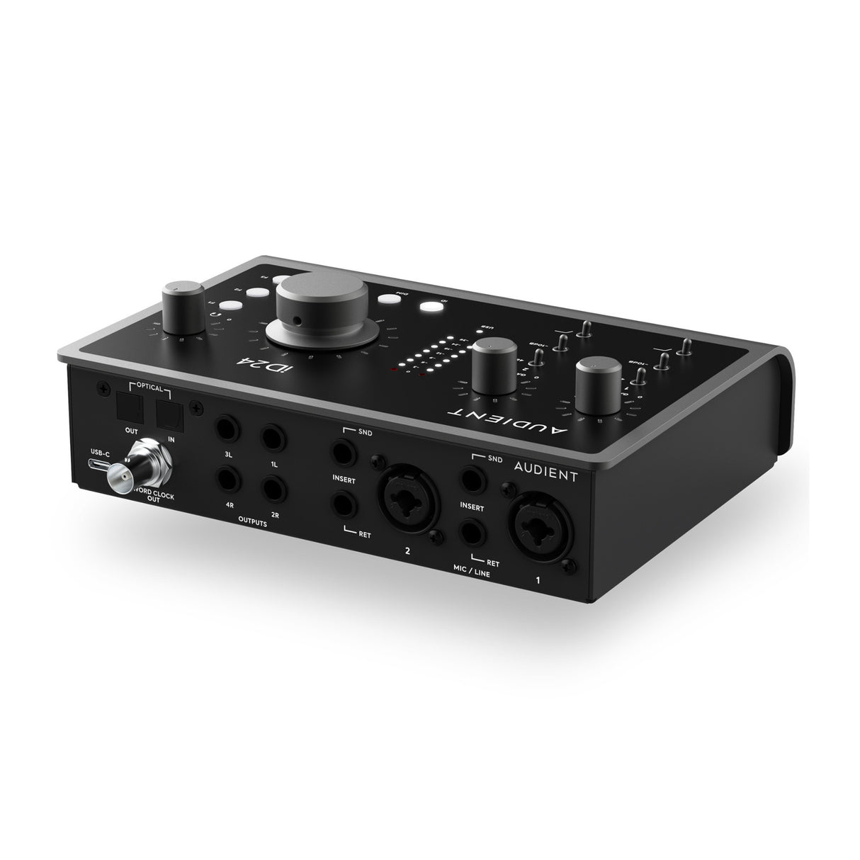 Audient iD24 USB-C Audio Interface with 2 Console Mic Preamps and Class Leading Converters