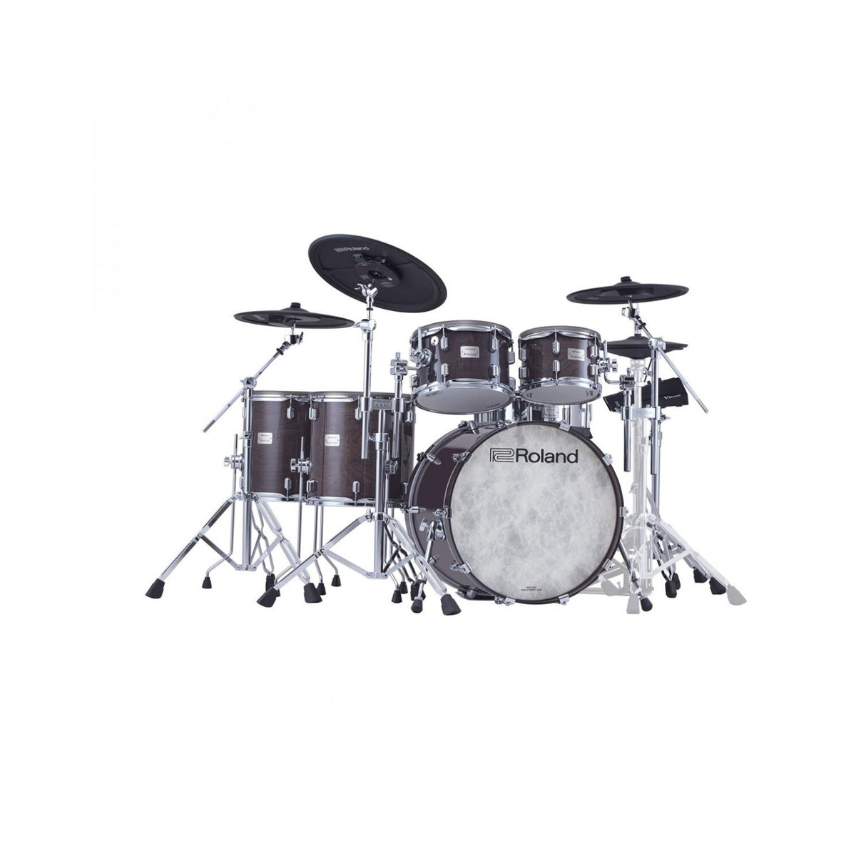 Roland VAD716 V-Drums Acoustic Kit with V71 Module Digital Snare (Gloss Ebony)