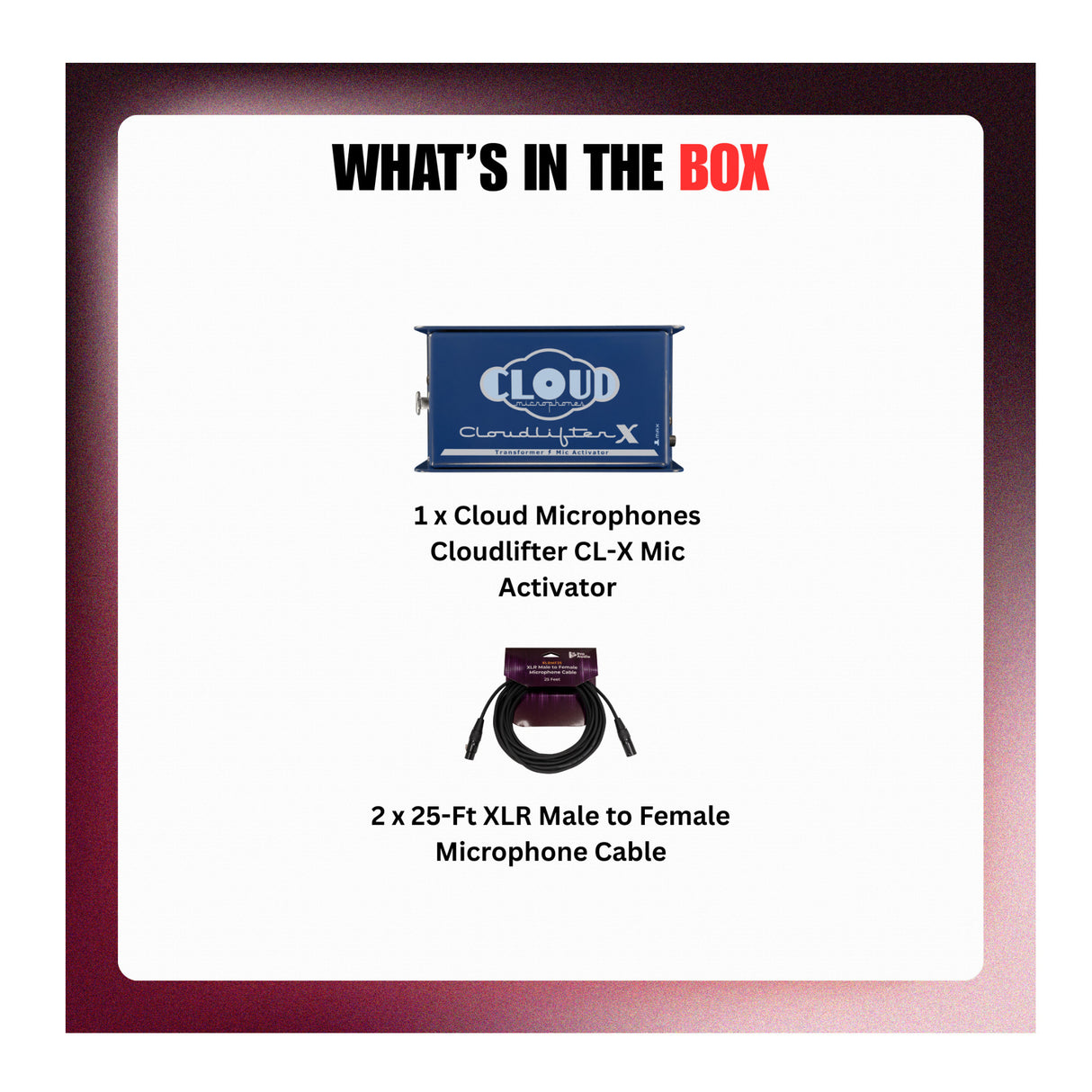 Cloud Microphones Cloudlifter CL-X Mic Activator with XLR Cables Bundle