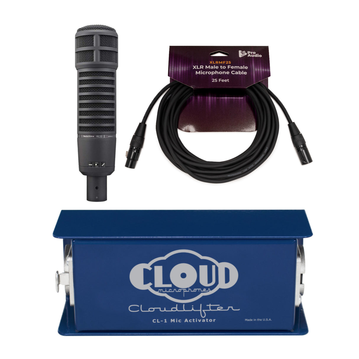 Bosch Electro-Voice RE20 Large Diaphragm Dynamic Vocal Microphone Bundle