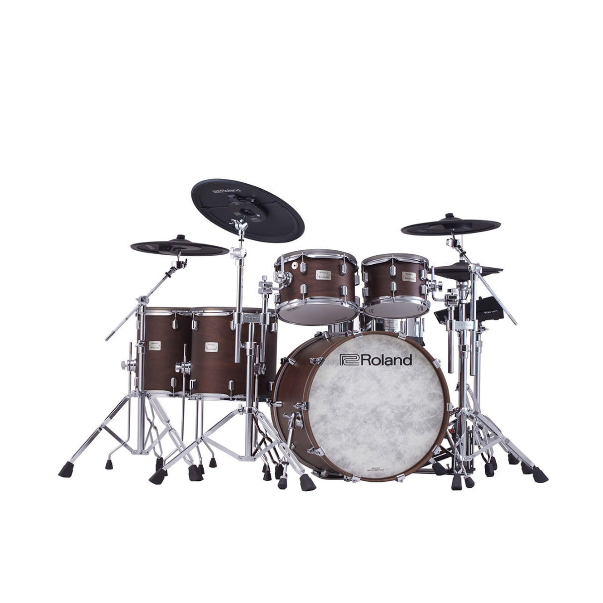 Roland VAD716 V-Drums Acoustic Kit with V71 Module Digital Snare (Satin Walnut)