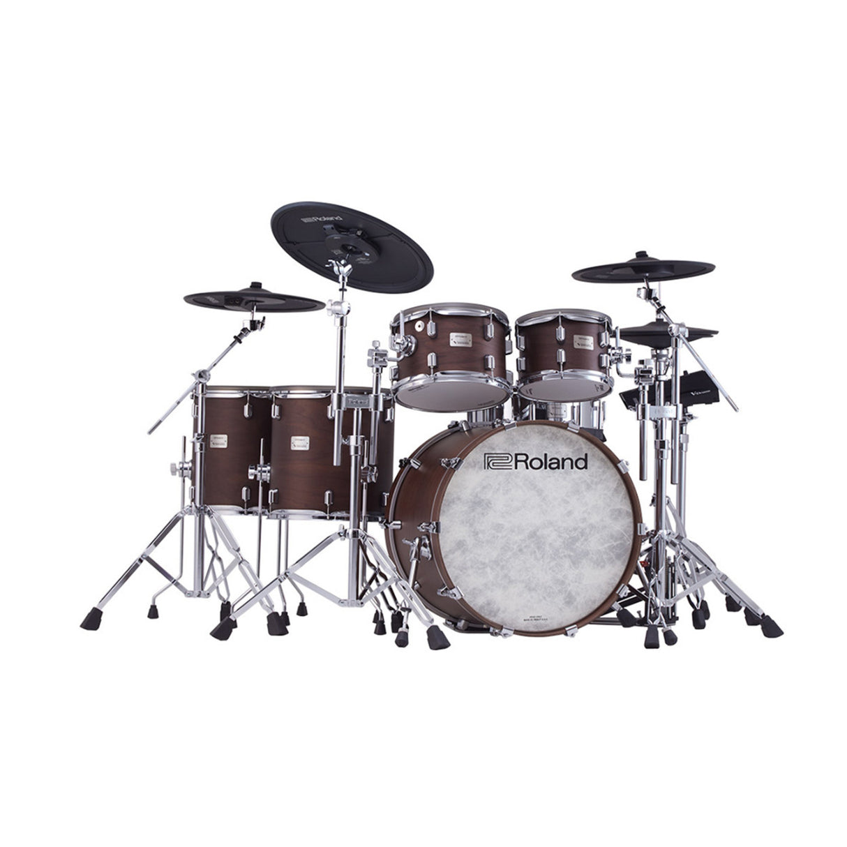 Roland VAD716 V-Drums Acoustic Kit with V71 Module Digital Snare (Satin Walnut)