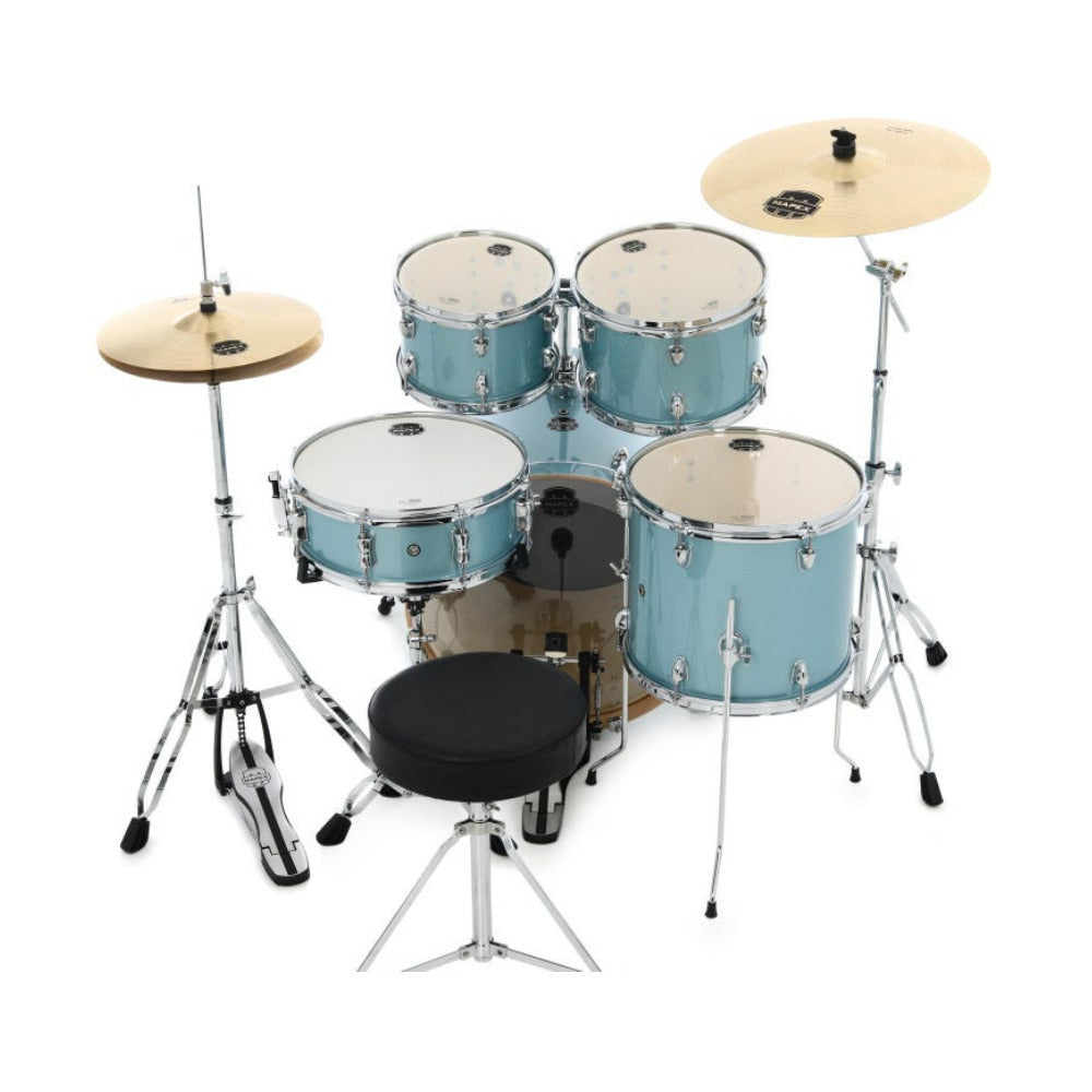 Mapex Venus VE5044FTC 5-piece Fusion Complete Drum Set (Aqua Blue Sparkle)