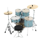 Mapex Venus VE5044FTC 5-piece Fusion Complete Drum Set (Aqua Blue Sparkle)