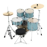 Mapex Venus 5-piece Fusion Complete Drum Set (Aqua Blue Sparkle)