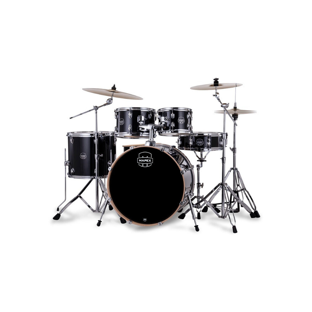 Mapex Venus VE5044FTC 5-piece Fusion Complete Drum Set (Black Galaxy Sparkle)