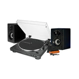 Audio-Technica AT-LP60X-BT-USB Stereo Turntable (Black) with Monitors (Pair)