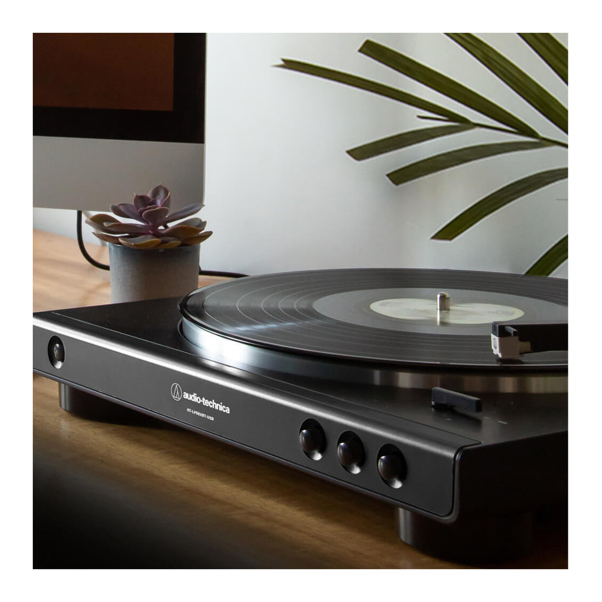 Audio-Technica AT-LP60X-BT-USB Stereo Turntable (Black) with Monitors (Pair)