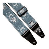 Fender American Vintage II Sun Strap with Adjustable Length and Woven Jacquard Design (Ice Blue Metallic)