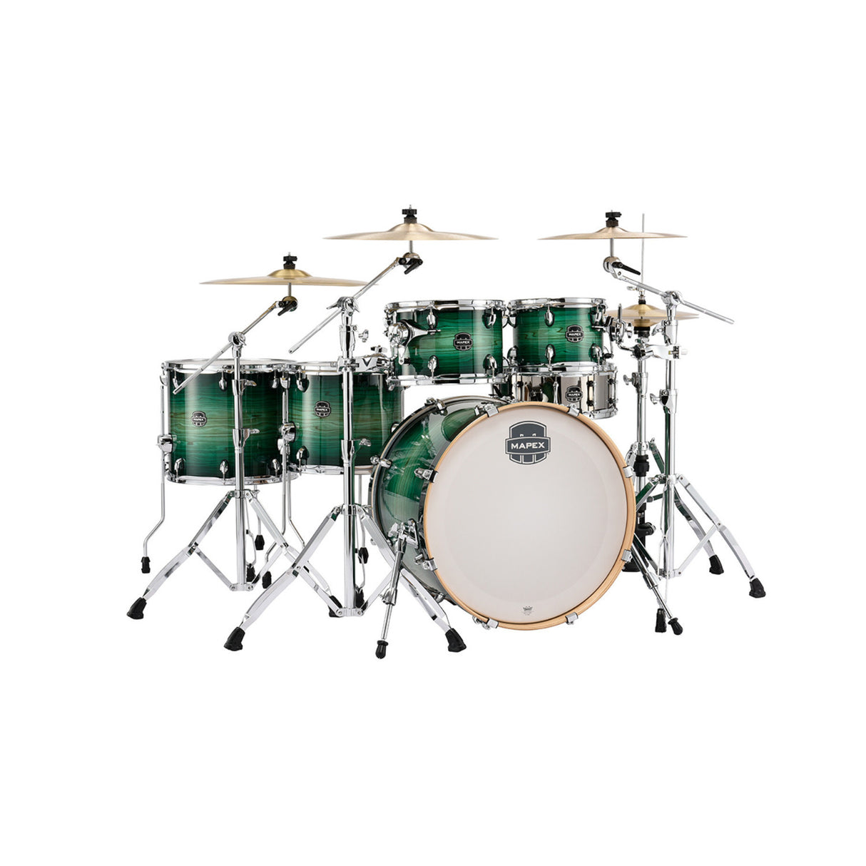 Mapex Drums Armory Series Studioease Fast Toms 6-Piece Drum Shell Pack Box 3 (Emerald Burst)