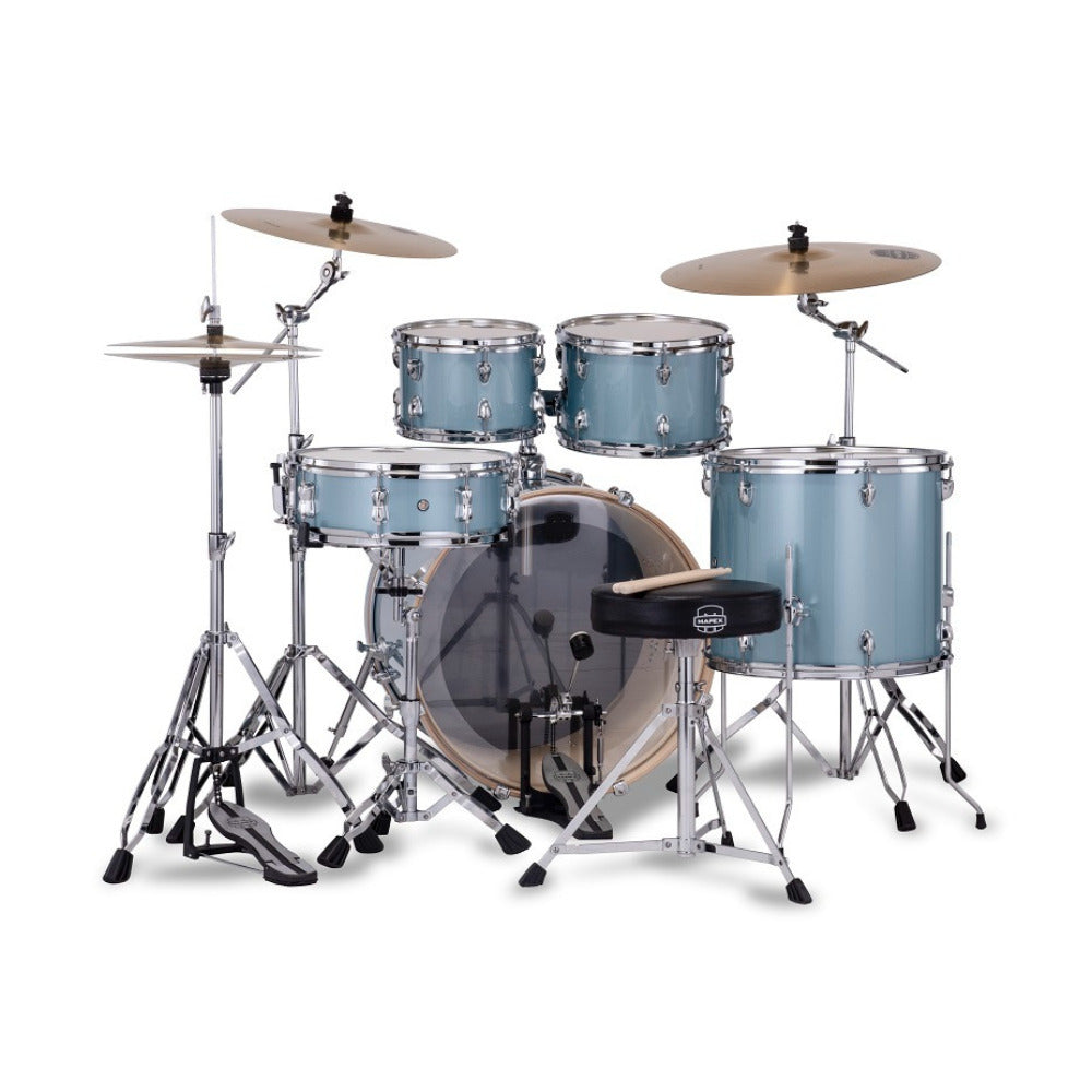 Mapex Venus 5-Piece Fusion Complete Drum Kit (Aqua Blue Sparkle)