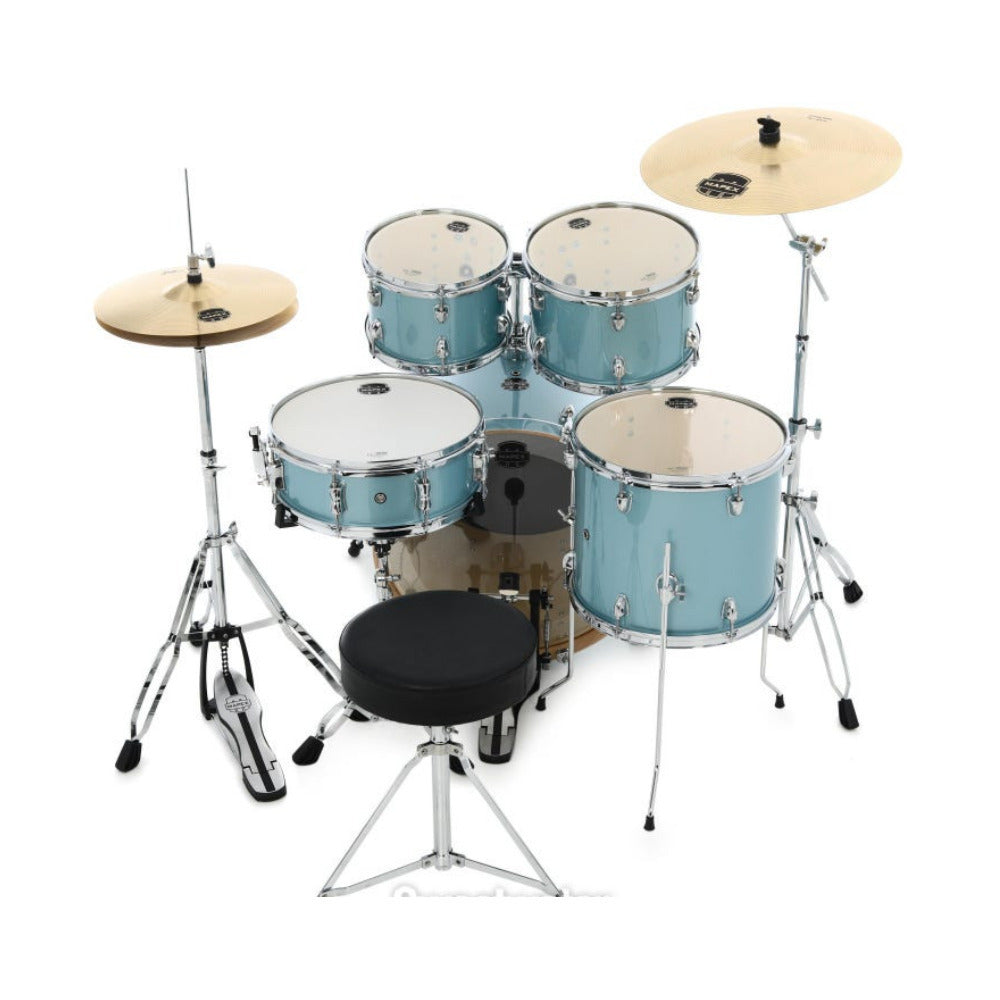 Mapex Venus 5-Piece Fusion Complete Drum Kit (Aqua Blue Sparkle)