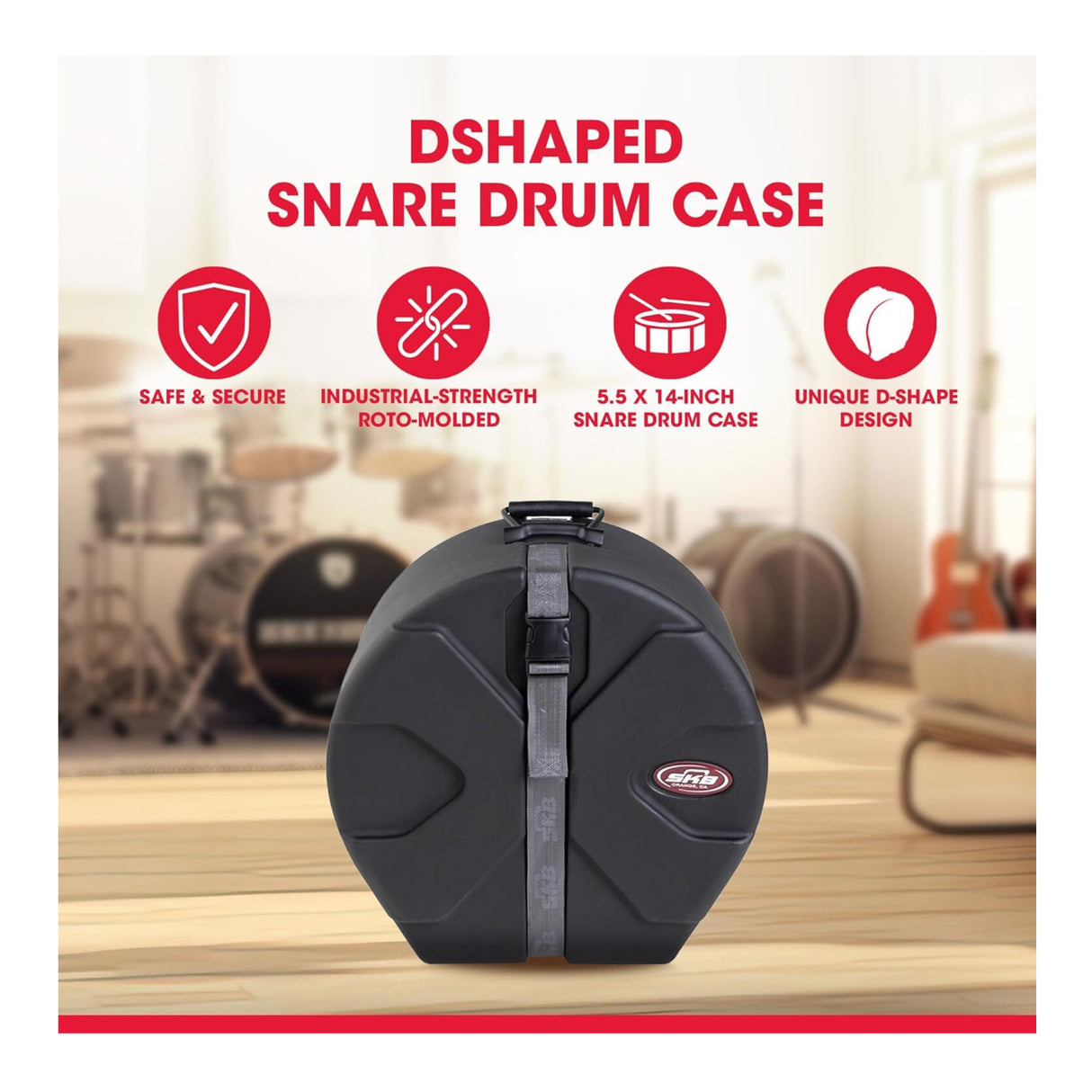SKB 5 1/2 X 14 Snare Case w/Padded Interior