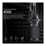 Audio-Technica AT2035 Vocal Microphone with Monitor Headphones and Mic Stand