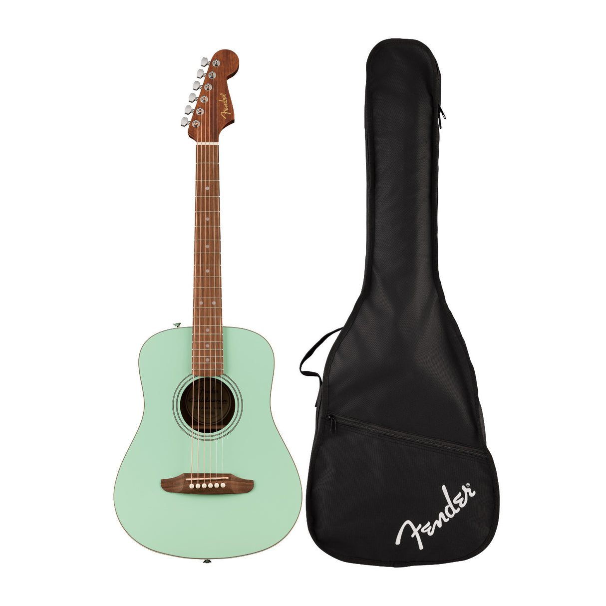 Fender California Standard Redondo Mini Acoustic Guitar with Bag (Surf Green)