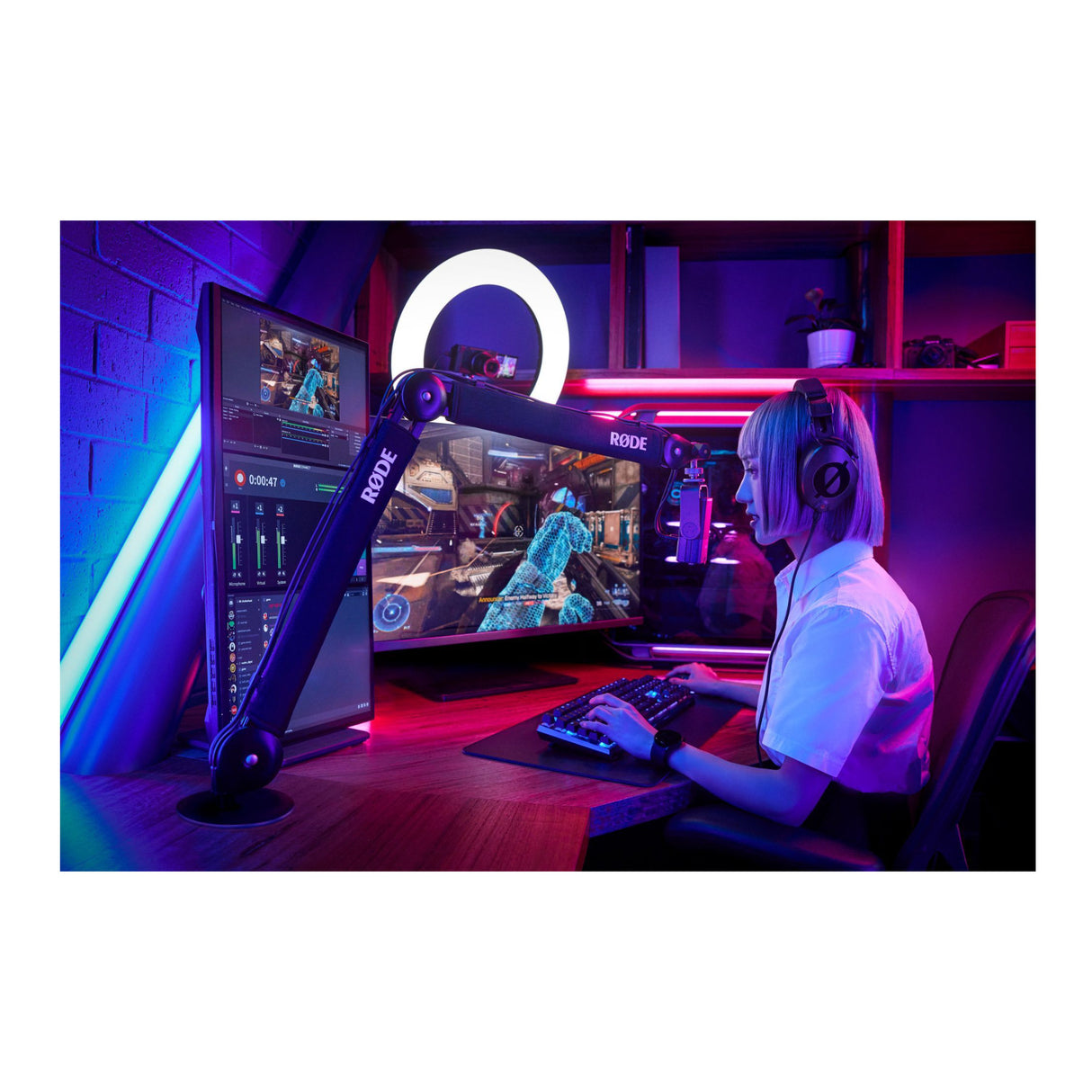 RODE PSA1+ Professional Studio Boom Arm with Precise Positioning (Pink)