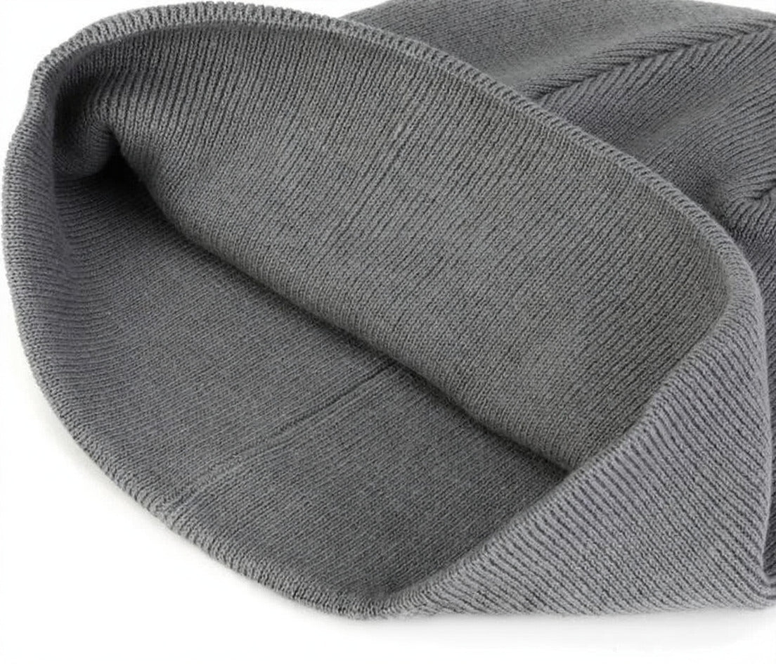 Fender Logo Cotton Knit Beanie (1 Size, Charcoal Heather Gray)