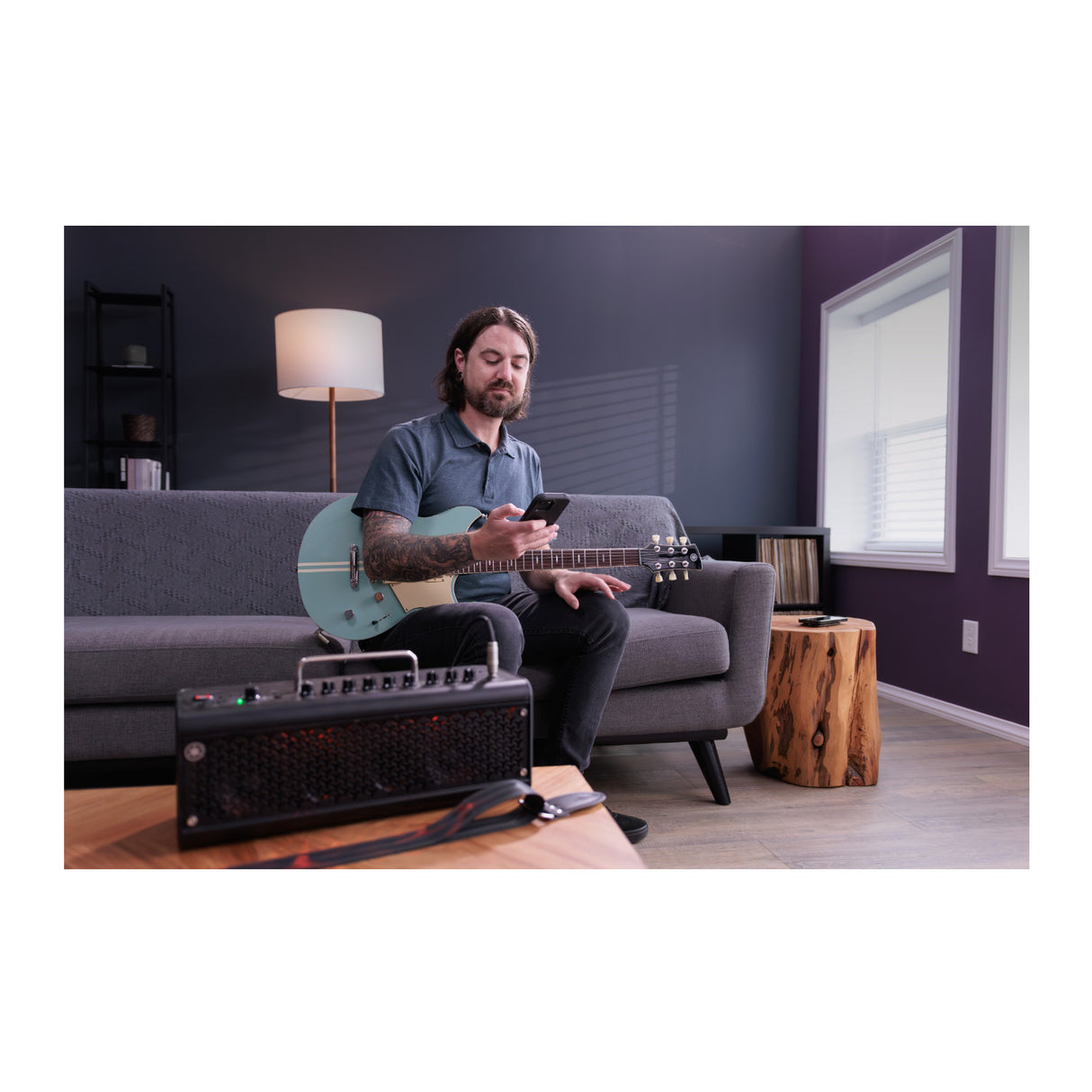 Yamaha RSS02T Revstar 6-String Electric Guitar with Gig Bag (Sonic Blue)