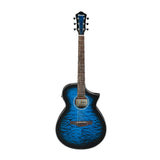 Ibanez AEWC16QA 6-String Acoustic-Electric Guitar (Transparent Blue Sunburst)