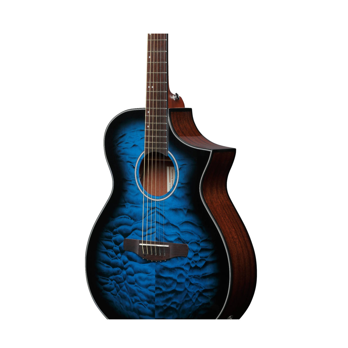 Ibanez AEWC16QA 6-String Acoustic-Electric Guitar (Transparent Blue Sunburst)
