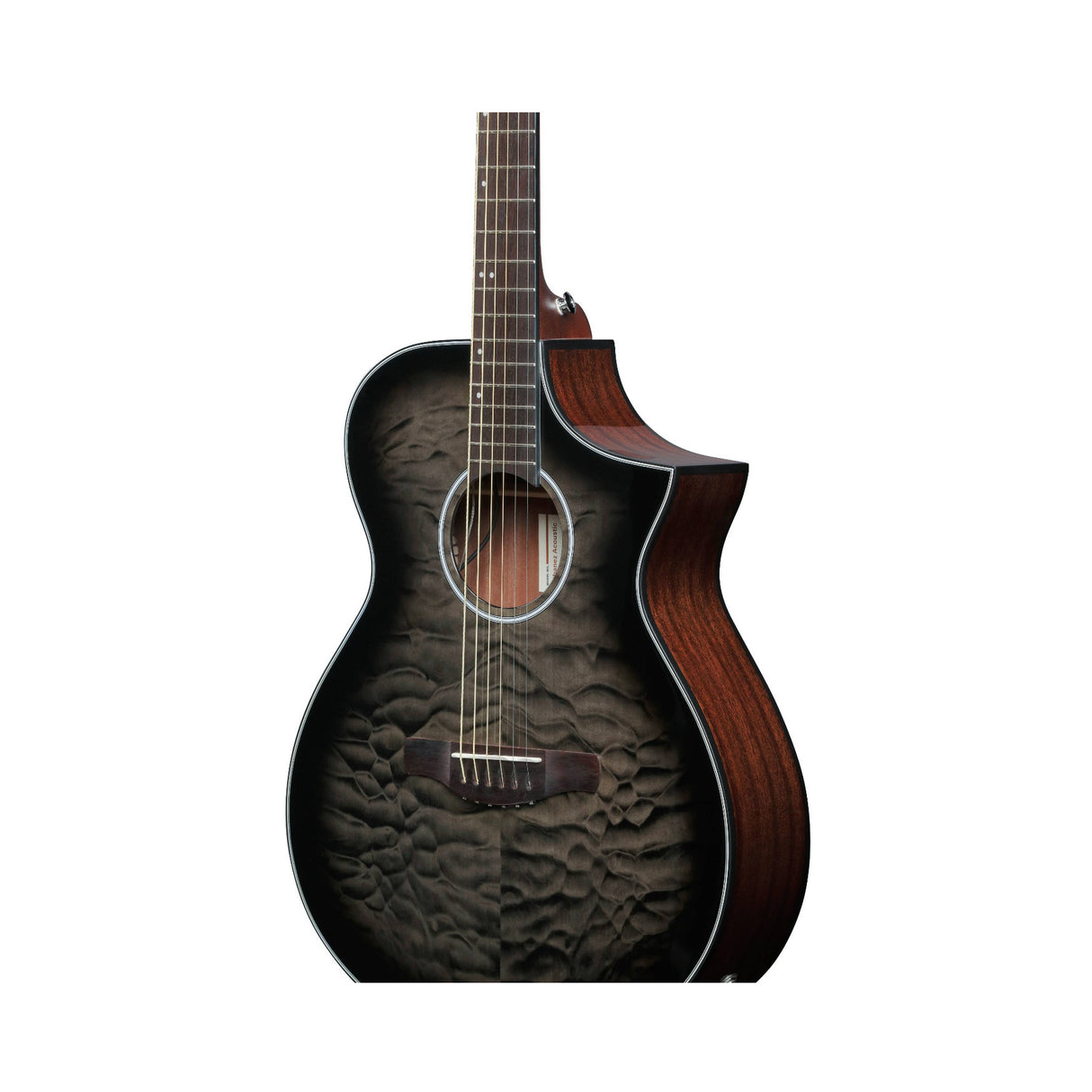 Ibanez AEWC16QA 6-String Acoustic-Electric Guitar (Transparent Black Sunburst)