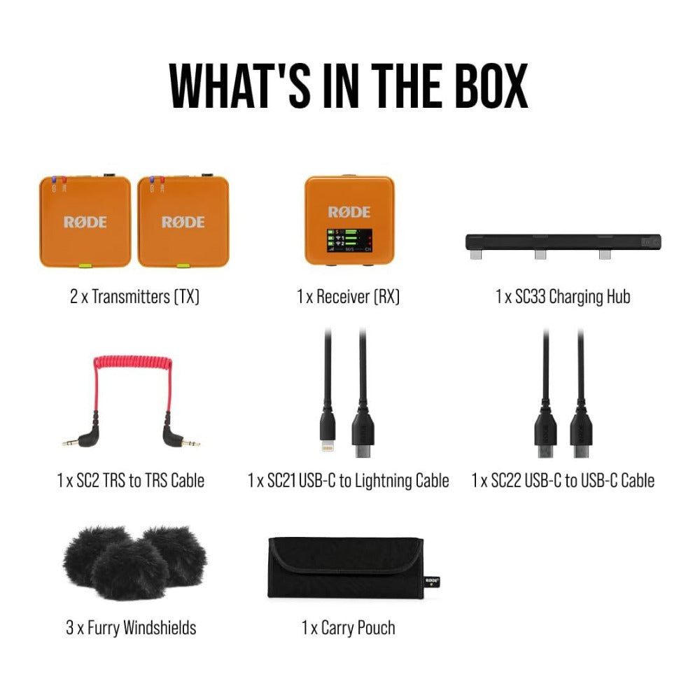 RODE Wireless GO (Gen 3) Compact Wireless Microphone System (Orange) (Open Box)