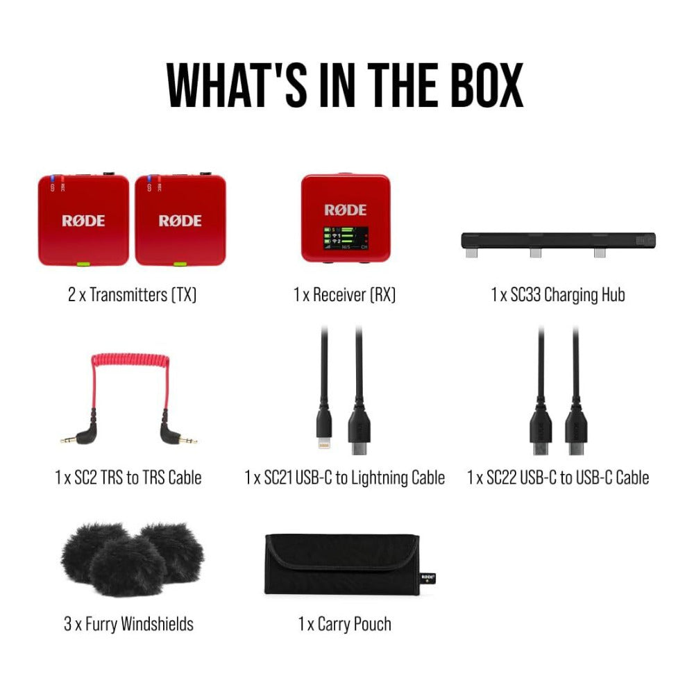 RODE Wireless GO (Gen 3) Compact Wireless Microphone System (Red)