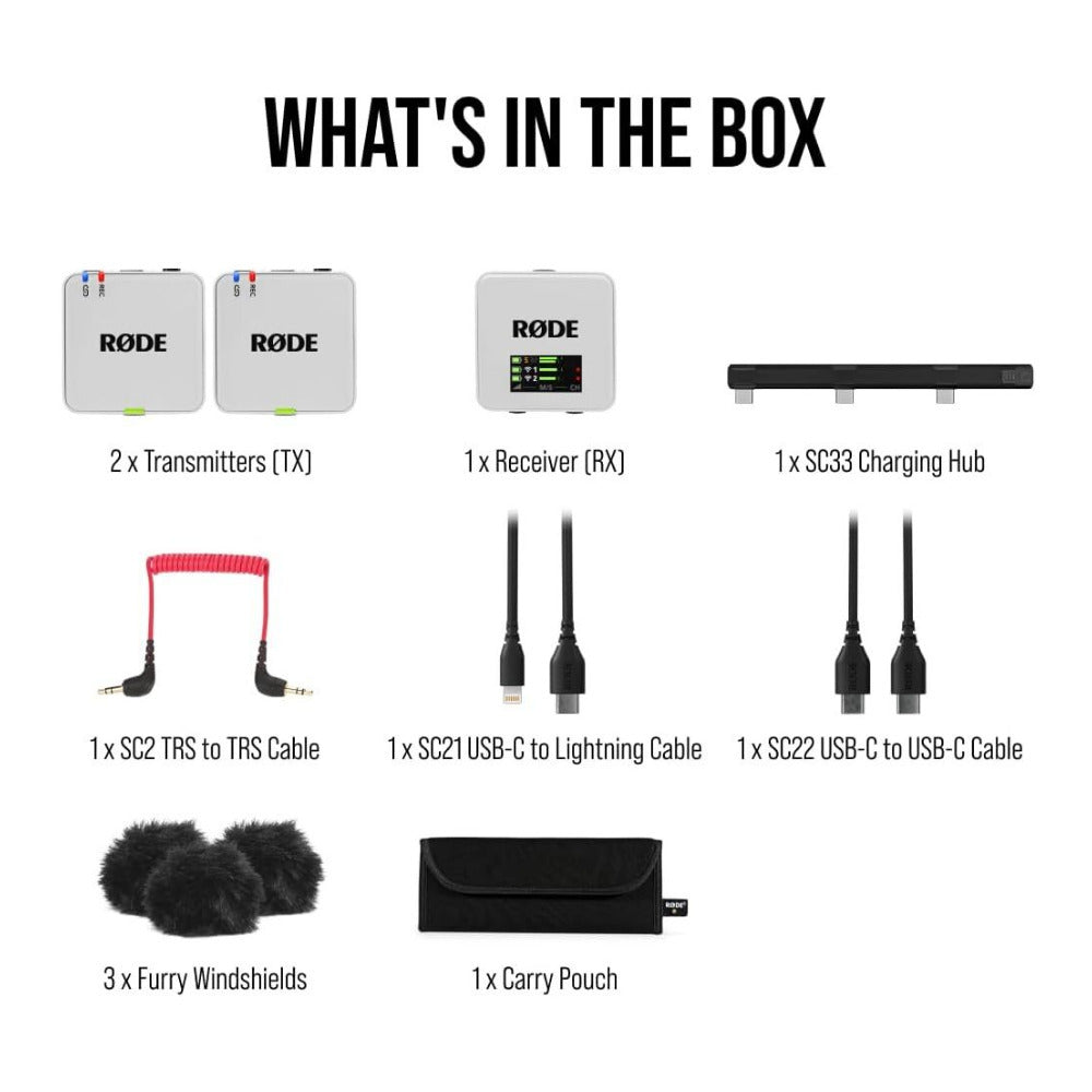 RODE Wireless GO (Gen 3) Compact Wireless Microphone System (White) (Open Box)