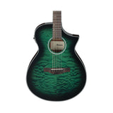 Ibanez AEWC16QA 6-String Acoustic-Electric Guitar (Transparent Emerald Burst)