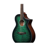 Ibanez AEWC16QA 6-String Acoustic-Electric Guitar (Transparent Emerald Burst)