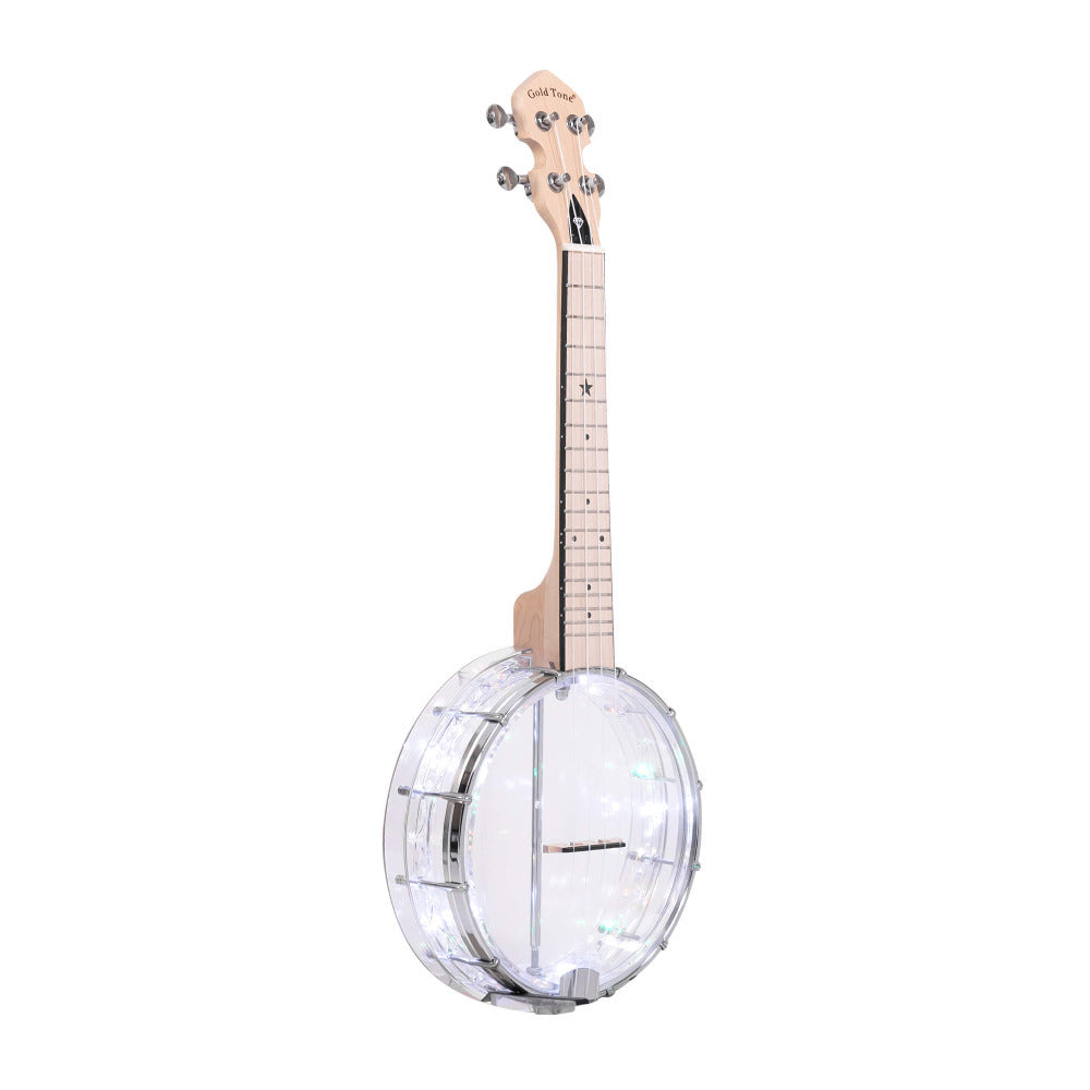 Gold Tone Lightup Little Gem See-Through Banjo-Ukuleles with Lights (Diamond)