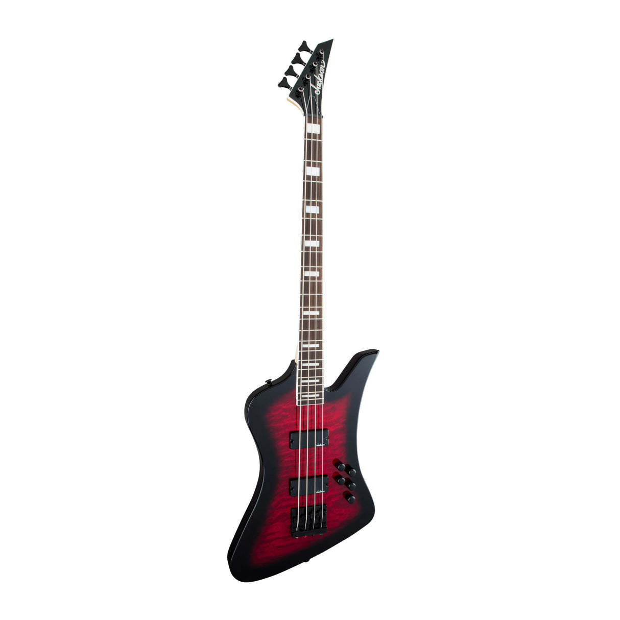 Jackson JS Series Kelly Bird JS3Q 4-String Bass Guitar (Transparent Red Burst)